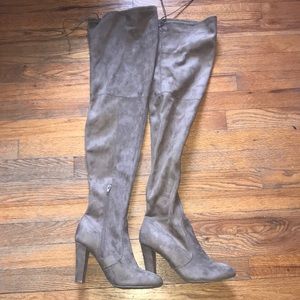 Over the knee suede boots